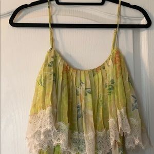 Anthropologie maxi yellow printed dress